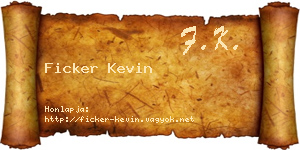 Ficker Kevin névjegykártya
